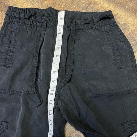 American Eagle Lyocell Baggy Jogger Cargo Pants High Rise Womens Small Black - Picture 3 of 10